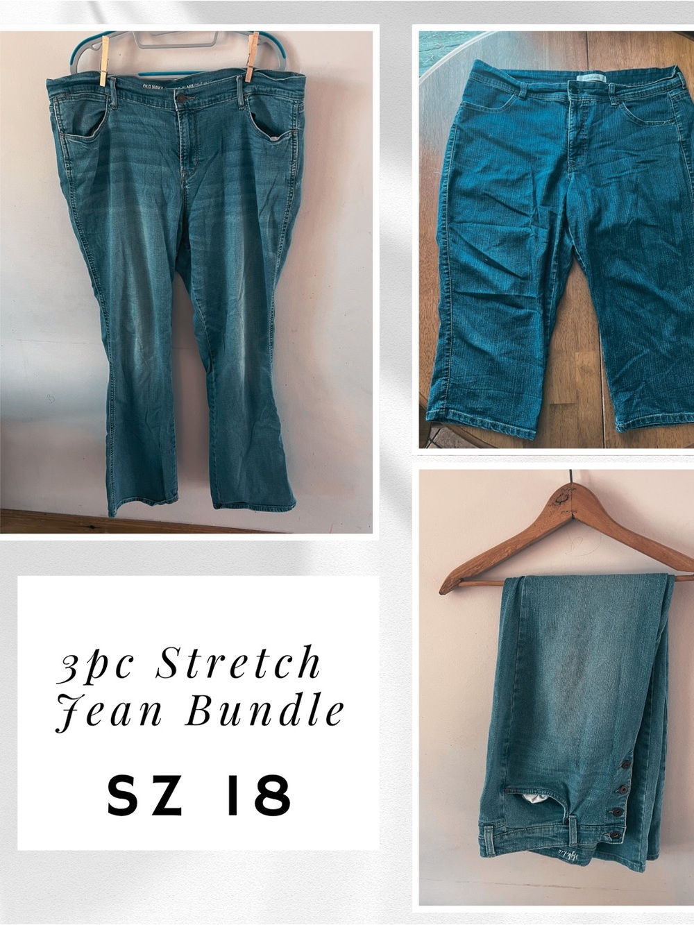 3pc Stretch Jeans Bundle - Blue